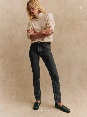 Sezane Brut Sexy High-Rise Slim Women's Jeans in middle Grey size 34